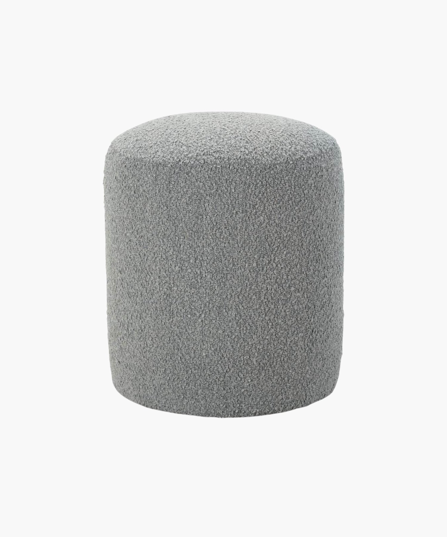 Gray textured ottoman on a white background