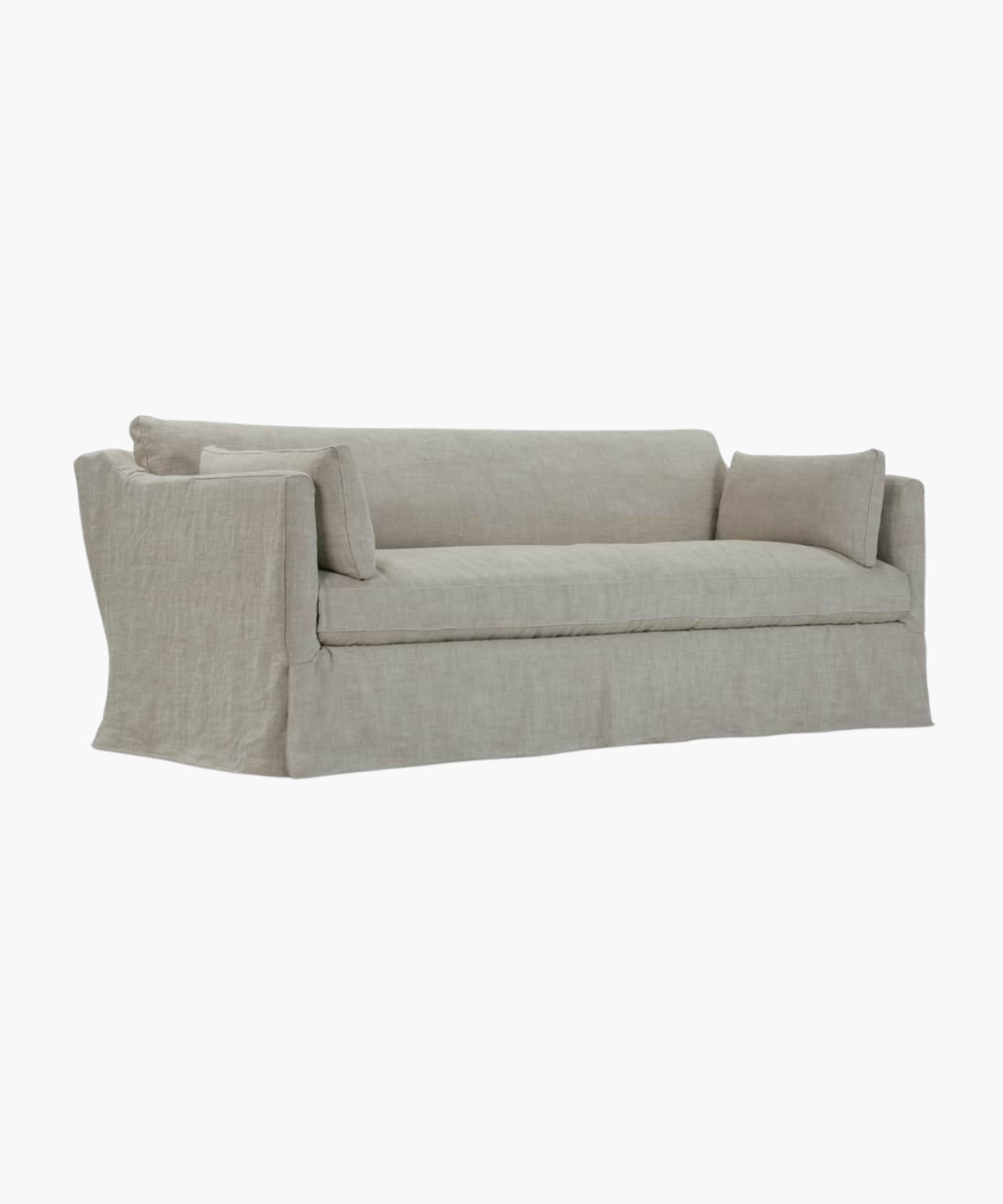 Beige sofa on a white background.