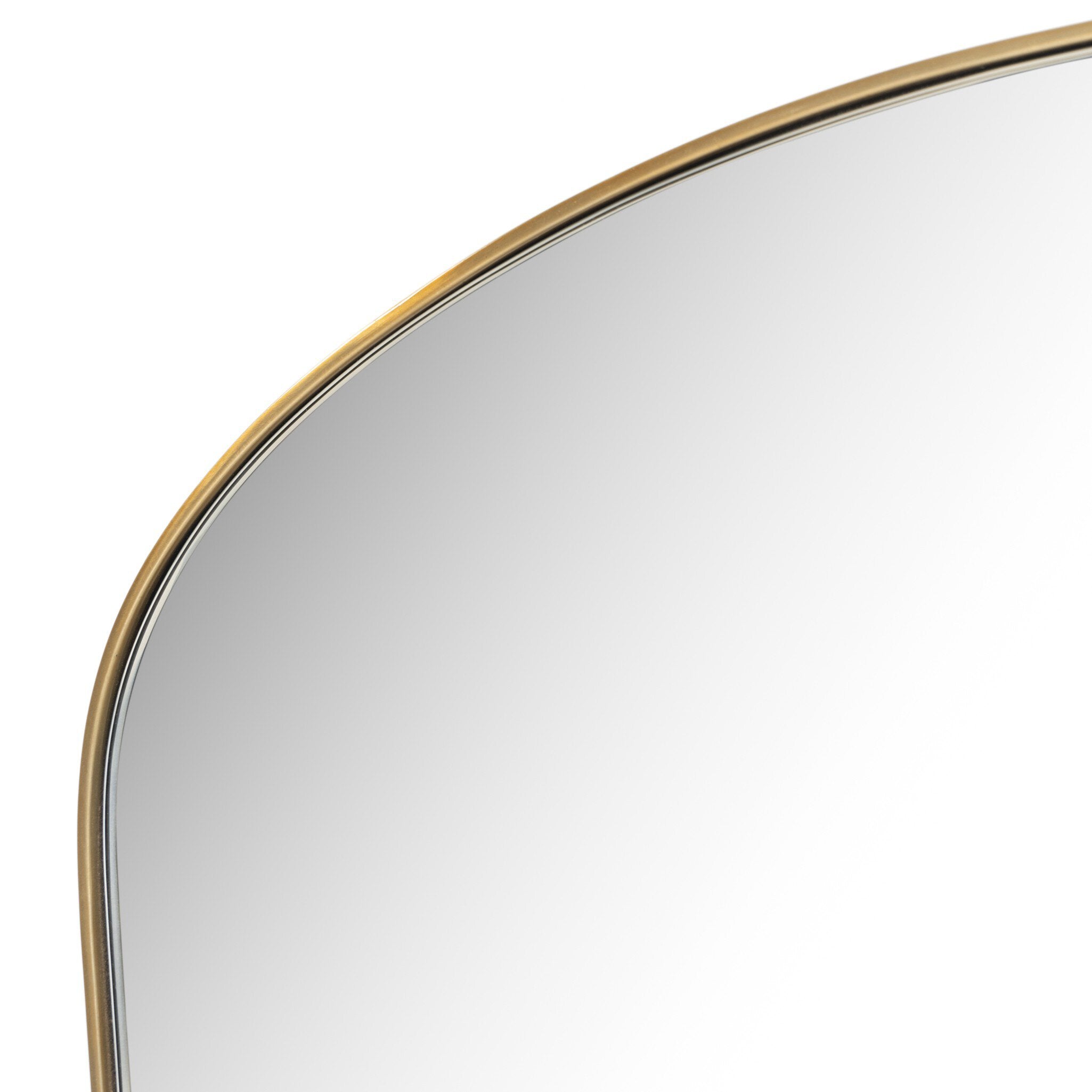 Decorative wall mirror with a gold frame on a white background.