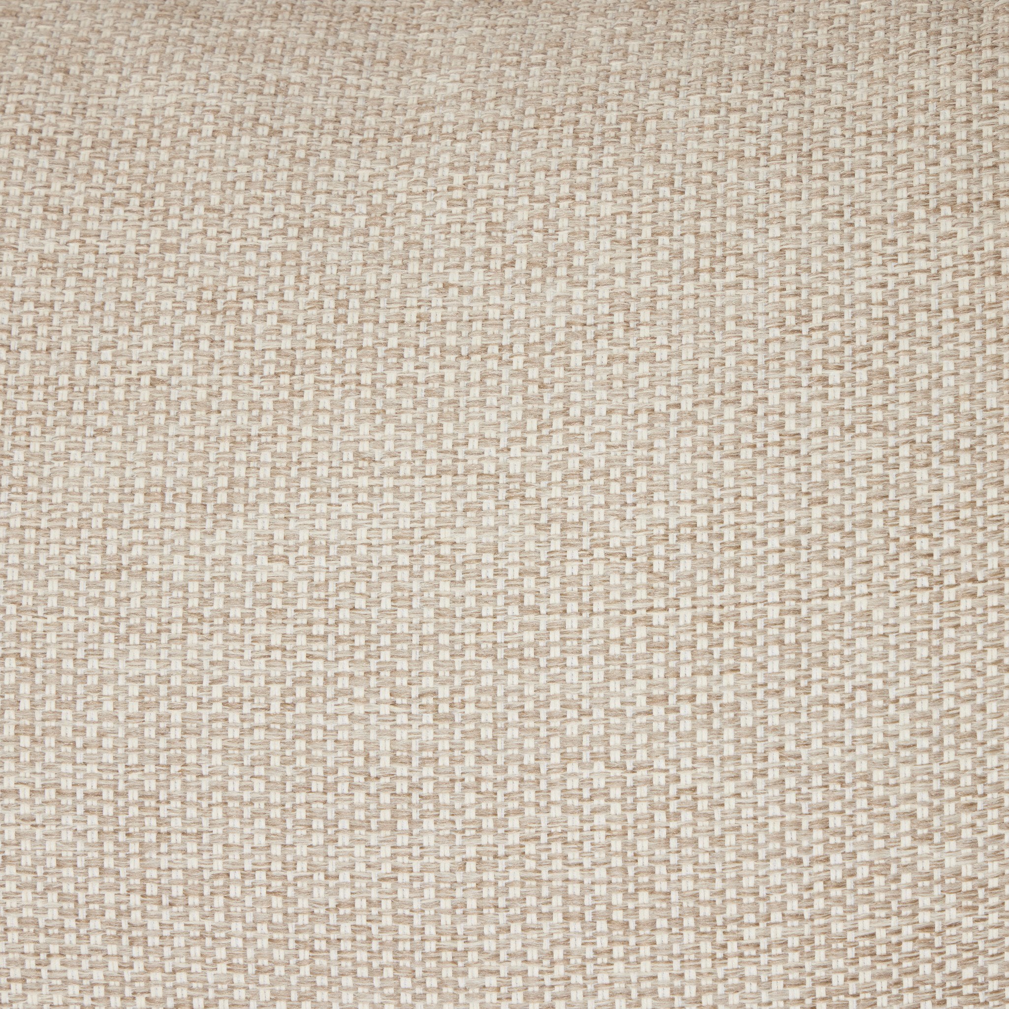 A close up of the wide cushion showing its color and fabric texture on the swivel chair.