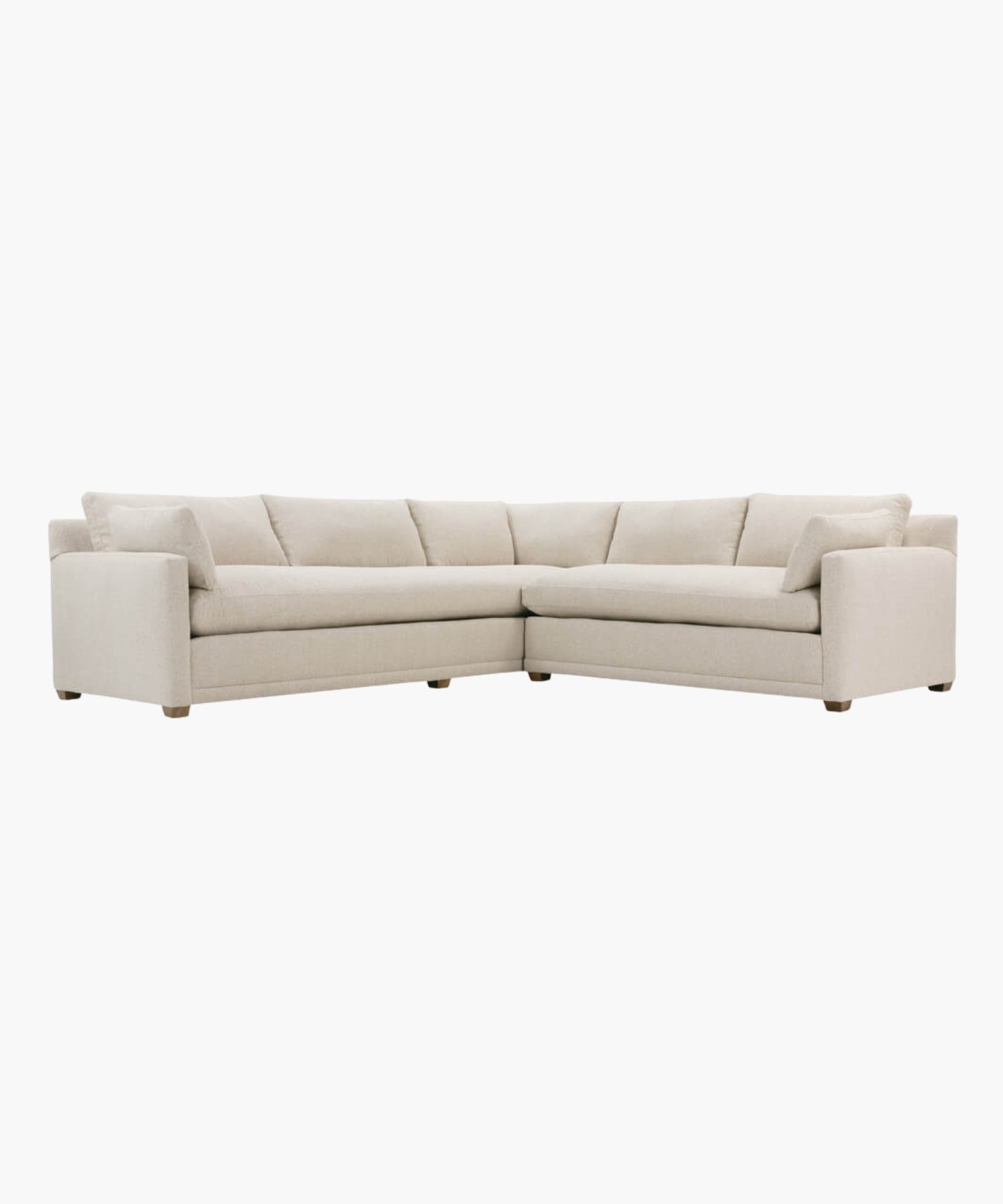 Beige sectional sofa on a white background