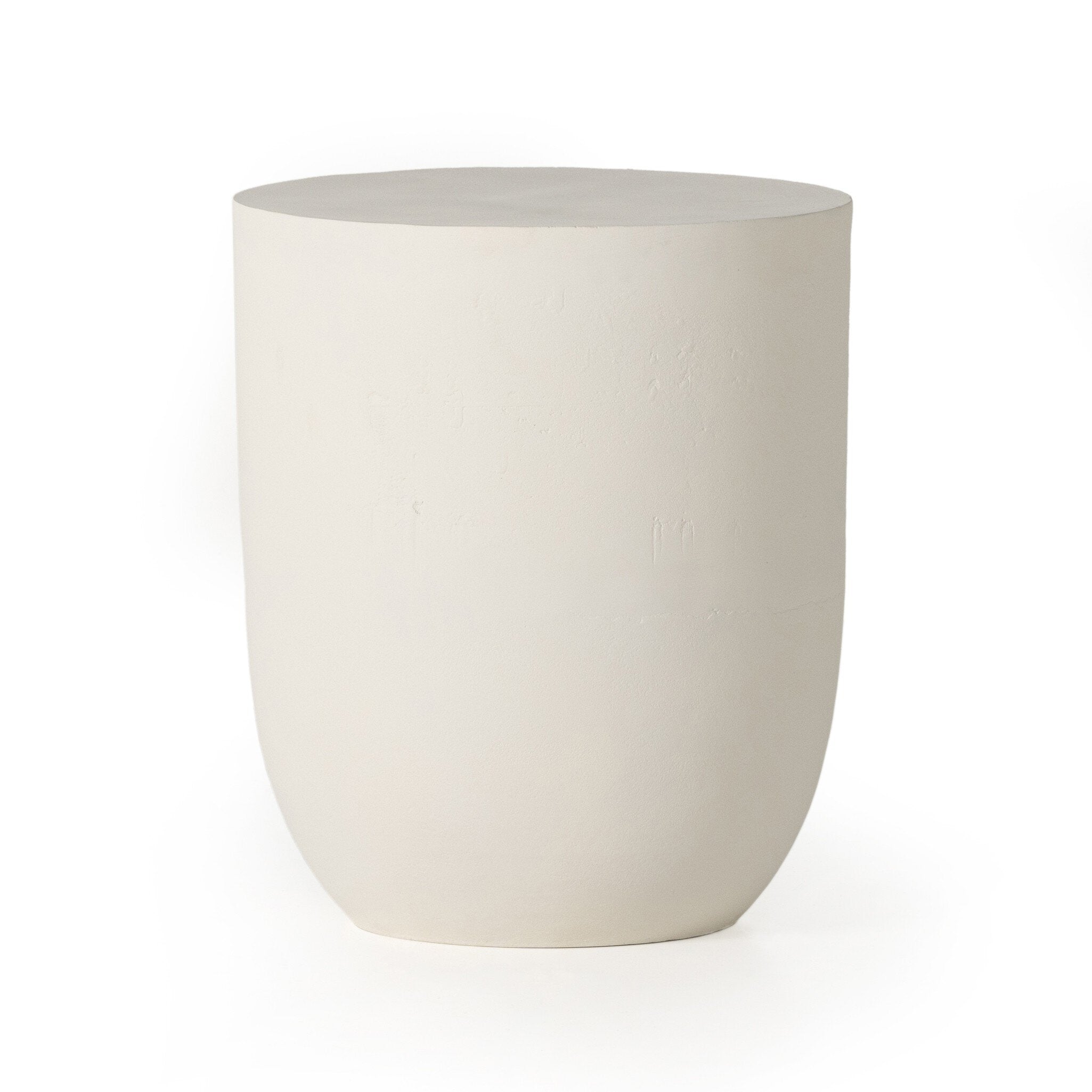 White outdoor drink table on a white background.
