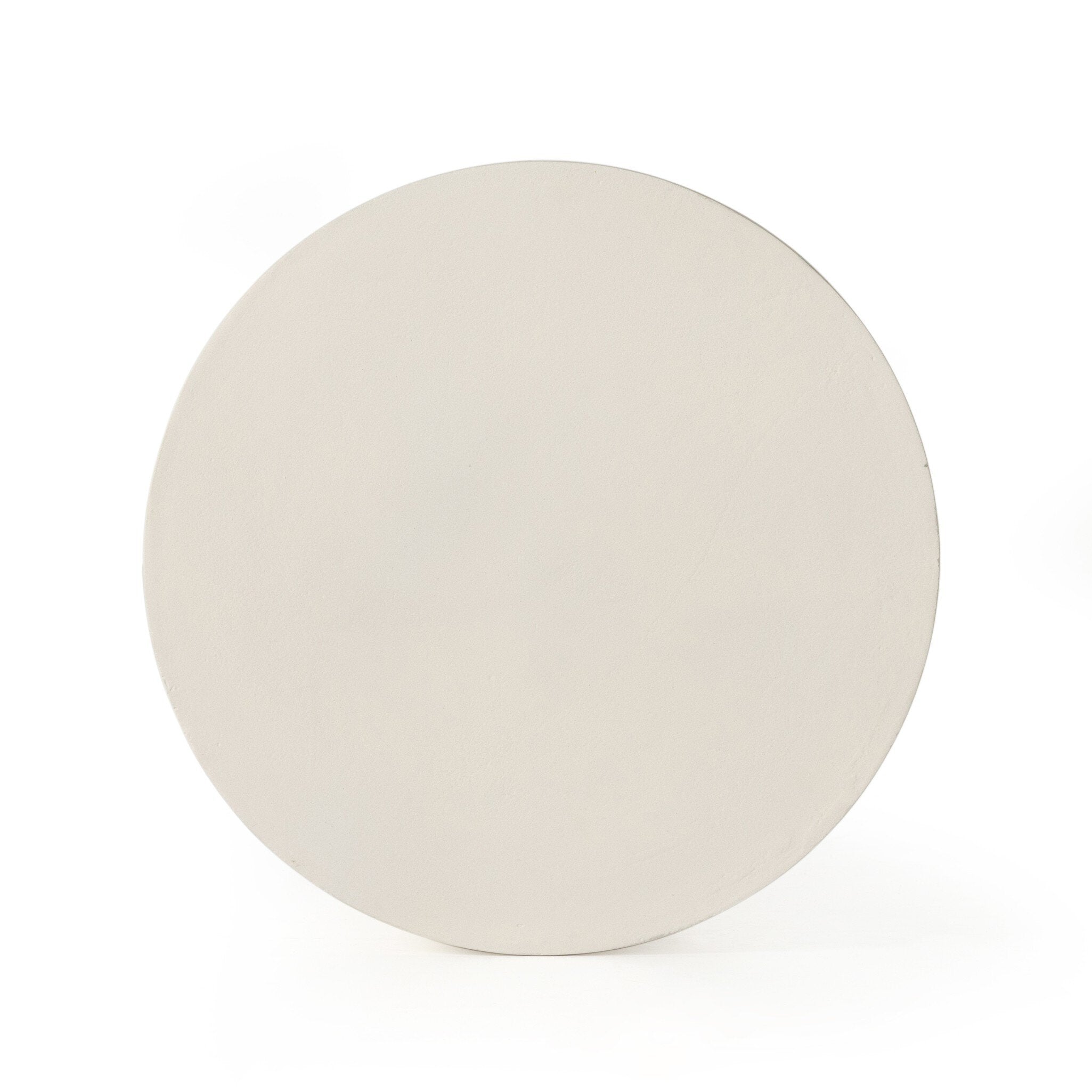 Overhead view of a white outdoor drink table on a white background.
