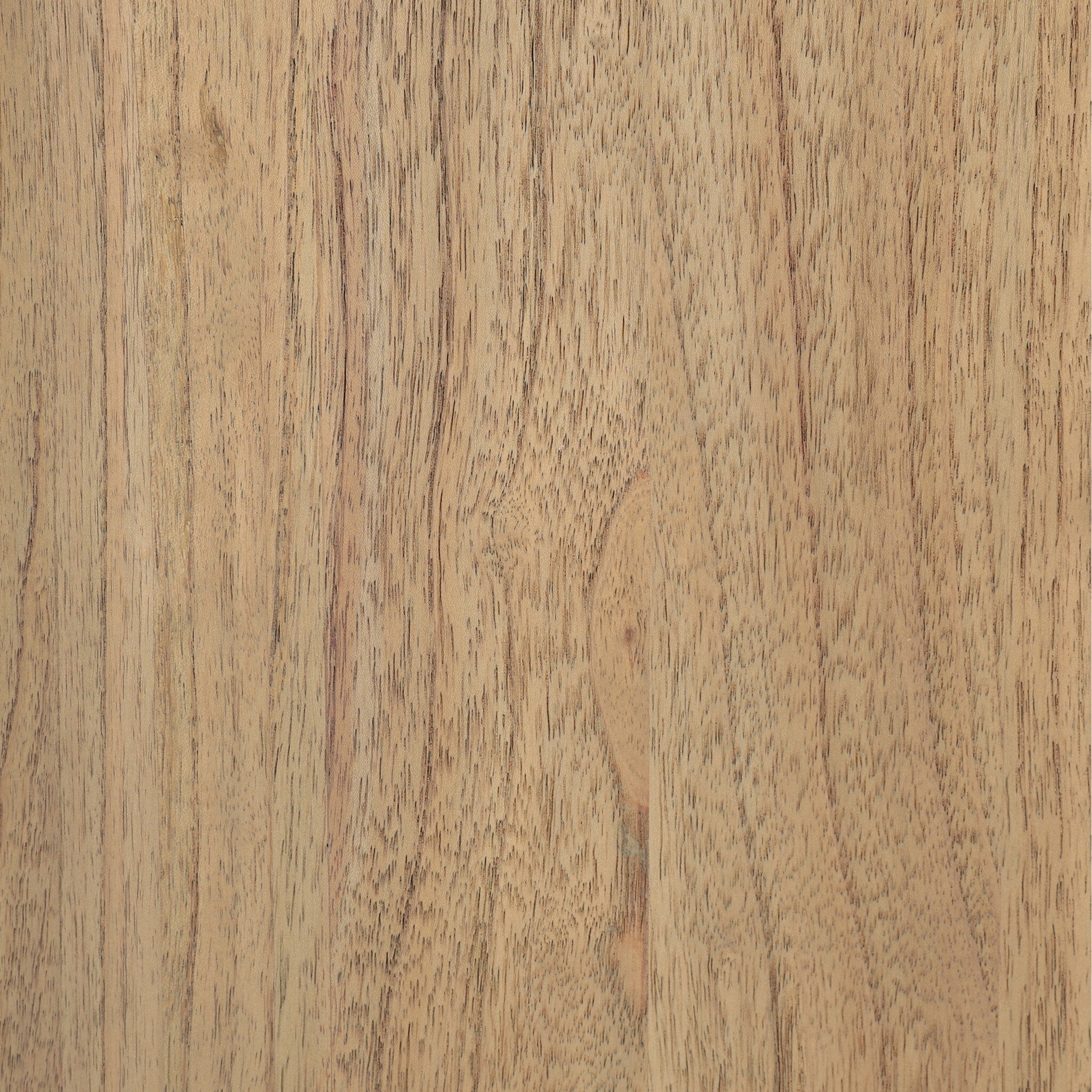 Close up of the wood nighstand showing its coloring and wood grain. 
