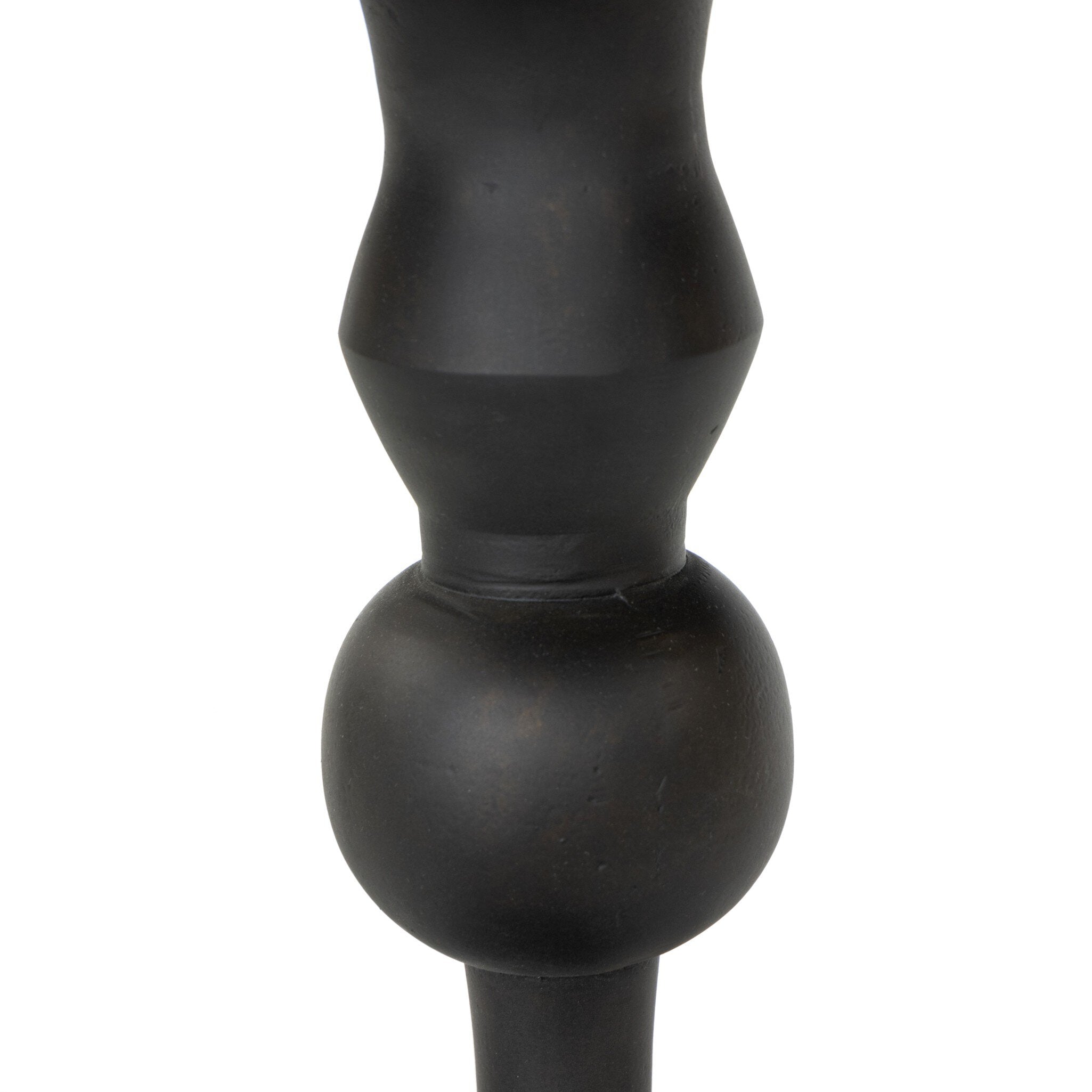 Close up picture of the geometric design on the pedestal base for the end table. 