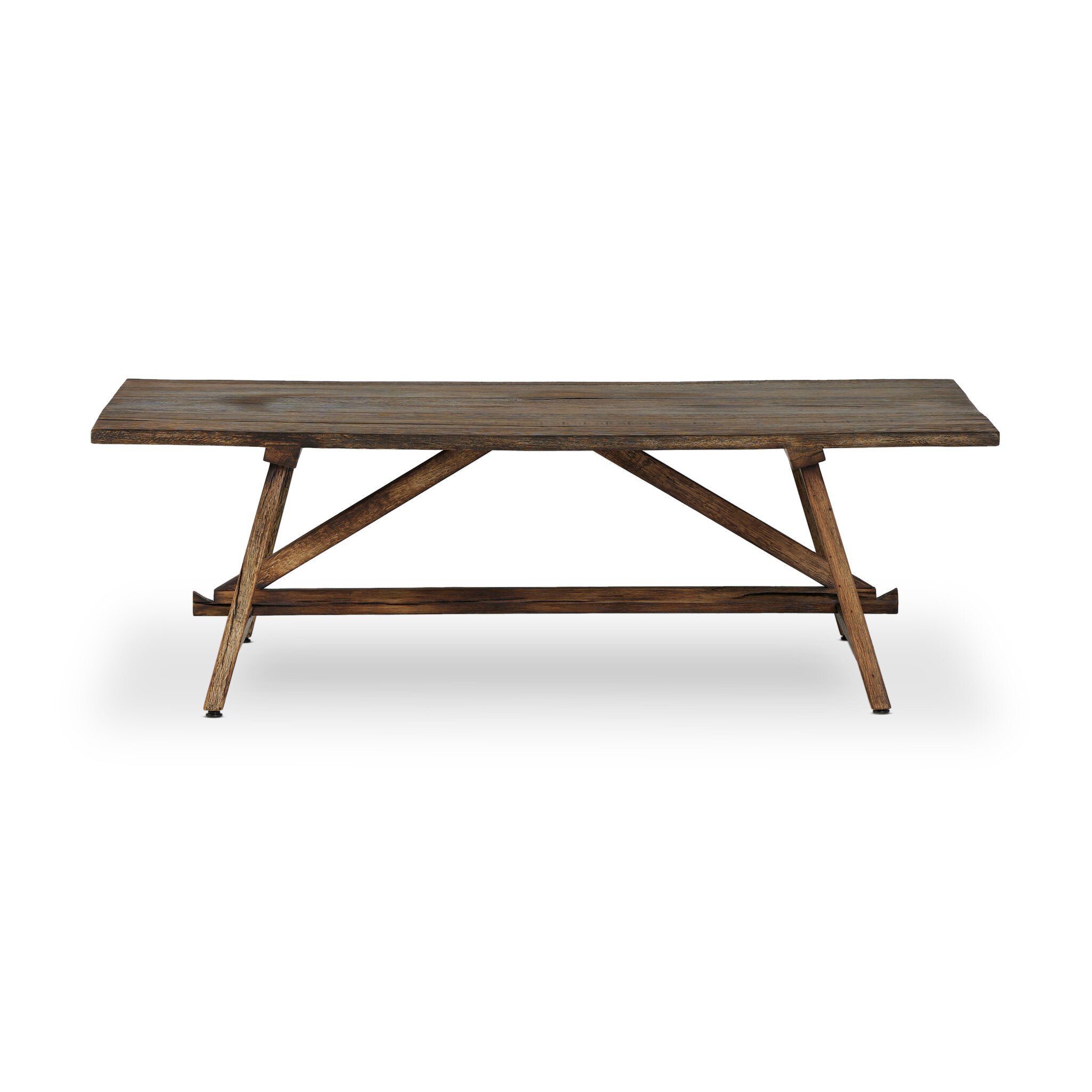 Wooden coffee table on a white background.
